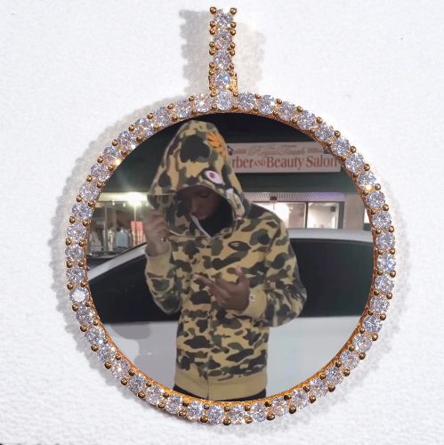 LARGE 3D CIRCLE CUSTOM PICTURE PENDANT