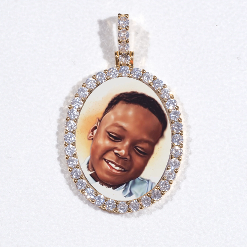 3D Oval Custom Picture Pendant