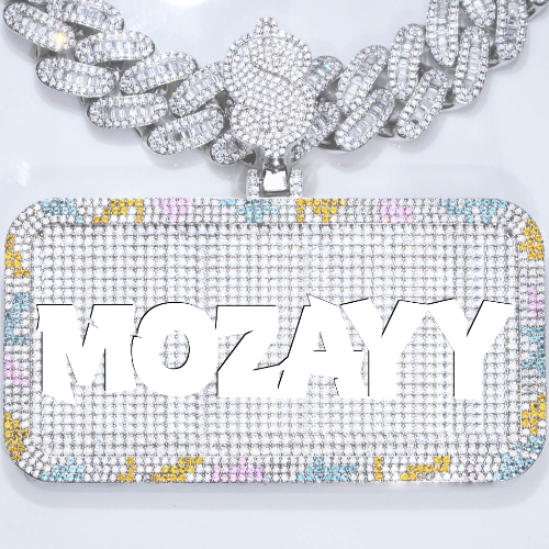 CUSTOM LETTER NECKLACE 3D COLORFUL SQUARE