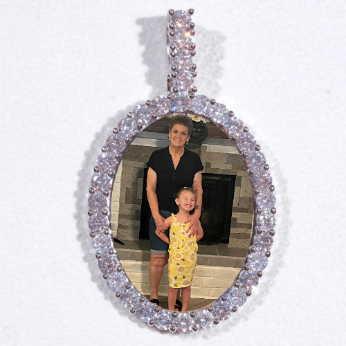 Large 3D Oval Custom Picture Pendant
