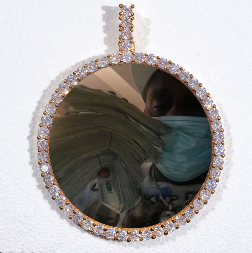LARGE 3D CIRCLE CUSTOM PICTURE PENDANT