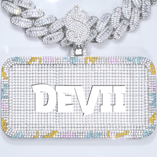 CUSTOM LETTER NECKLACE 3D COLORFUL SQUARE