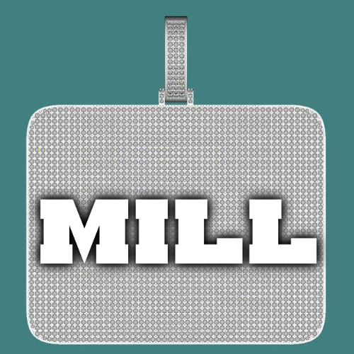 CUSTOM LETTER NECKLACE 3D BIG SQUARE