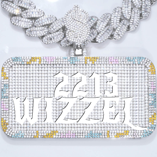 CUSTOM LETTER NECKLACE 3D COLORFUL SQUARE