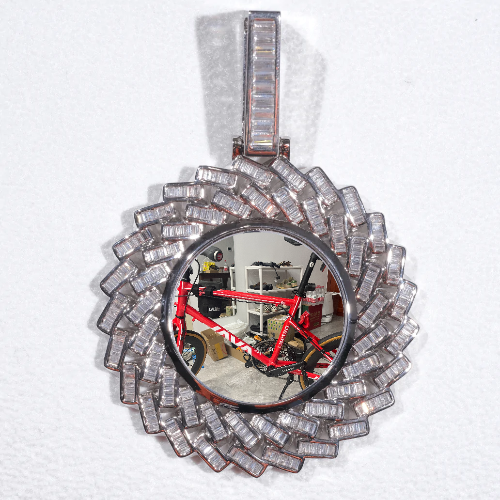 Large 3D Baguette Custom Picture Pendant