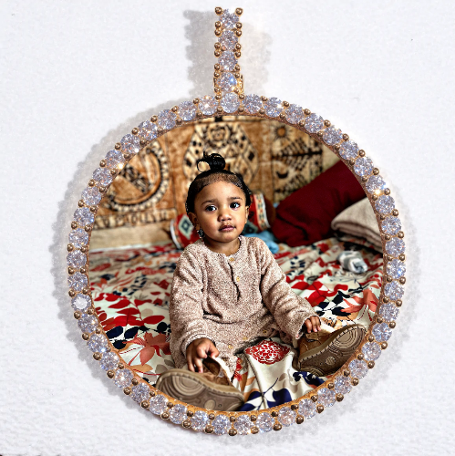 LARGE 3D CIRCLE CUSTOM PICTURE PENDANT