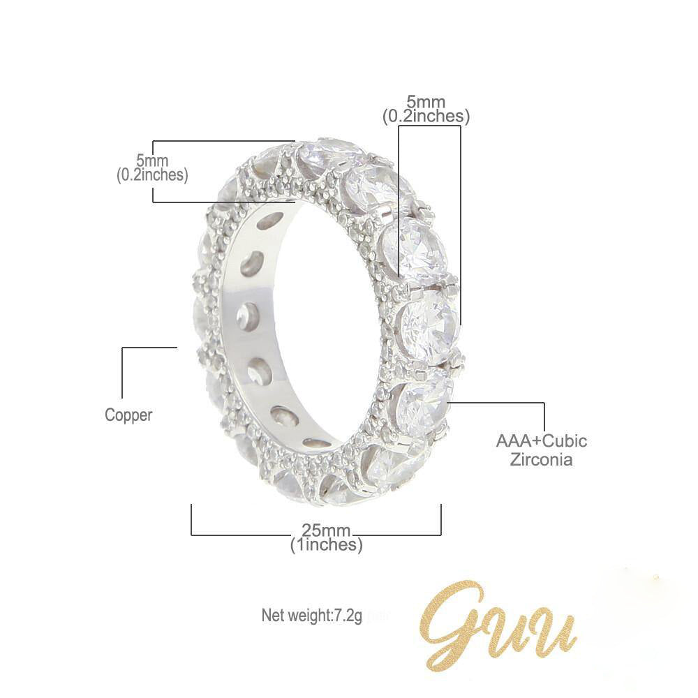 5mm 1" 18K Gold-Plated AAA CZ  Ring - The GUU Shop