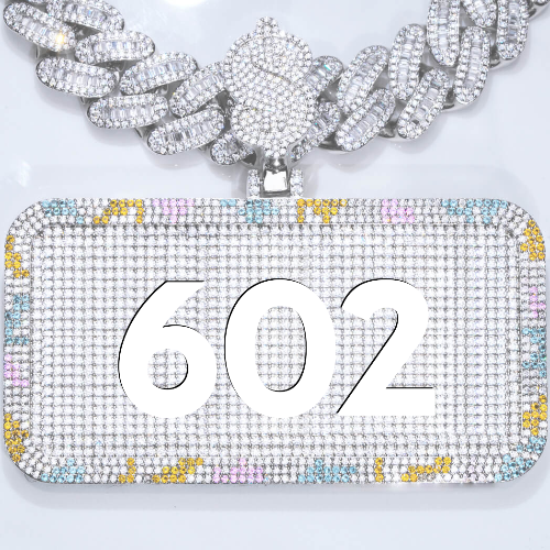 CUSTOM LETTER NECKLACE 3D COLORFUL SQUARE