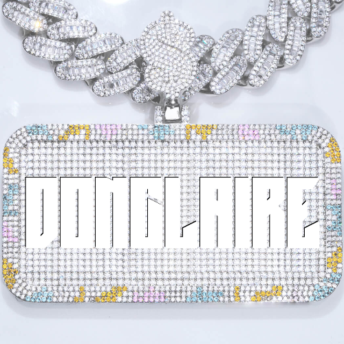 CUSTOM LETTER NECKLACE 3D COLORFUL SQUARE