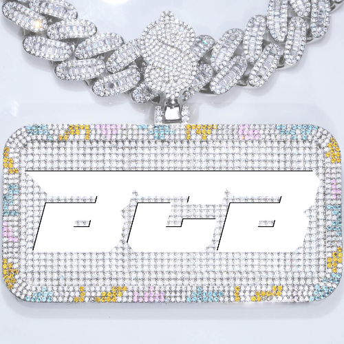 CUSTOM LETTER NECKLACE 3D COLORFUL SQUARE