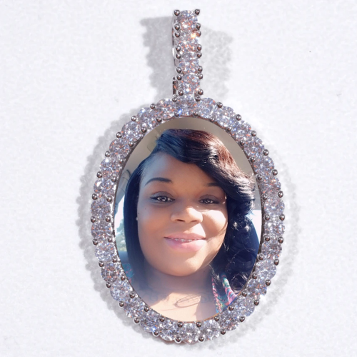 Large 3D Oval Custom Picture Pendant