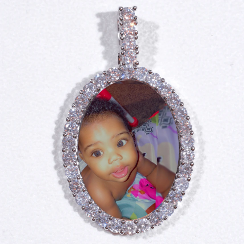 Large 3D Oval Custom Picture Pendant