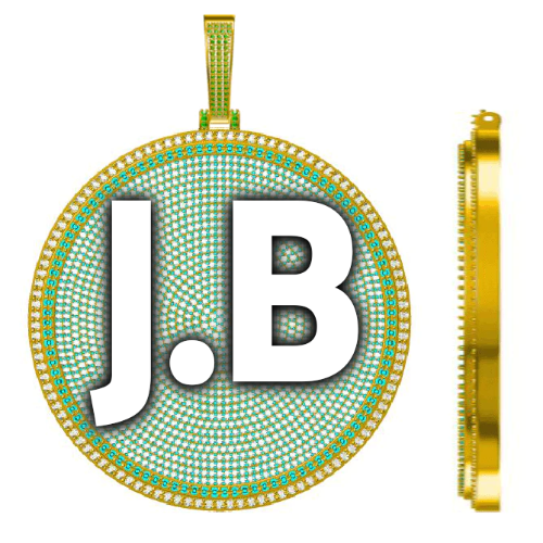 CUSTOM LETTER NECKLACE 3D BIG DISC