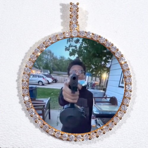 LARGE 3D CIRCLE CUSTOM PICTURE PENDANT