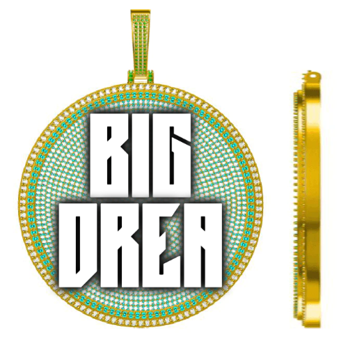 CUSTOM LETTER NECKLACE 3D BIG DISC