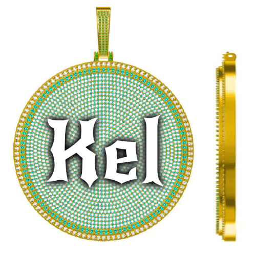 CUSTOM LETTER NECKLACE 3D BIG DISC