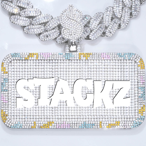 CUSTOM LETTER NECKLACE 3D COLORFUL SQUARE
