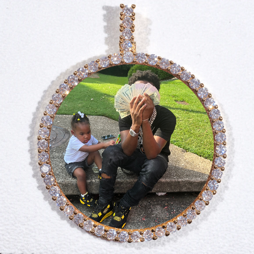 LARGE 3D CIRCLE CUSTOM PICTURE PENDANT