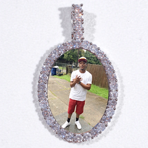 Large 3D Oval Custom Picture Pendant