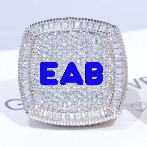 CUSTOM LETTER 3D ICED RING