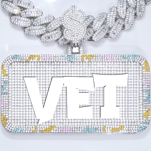 CUSTOM LETTER NECKLACE 3D COLORFUL SQUARE