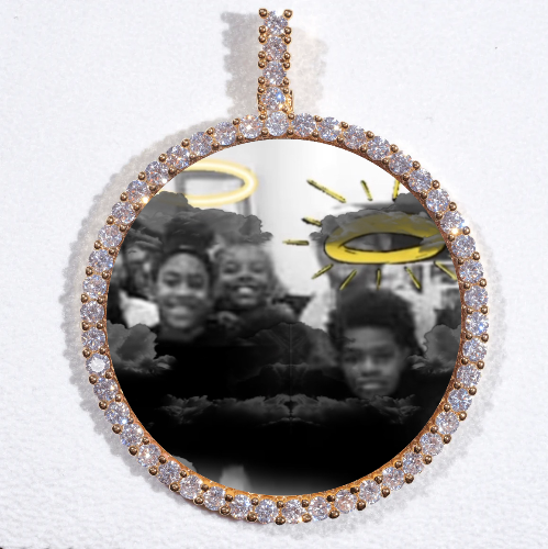 LARGE 3D CIRCLE CUSTOM PICTURE PENDANT