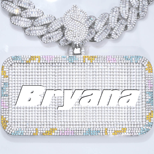 CUSTOM LETTER NECKLACE 3D COLORFUL SQUARE