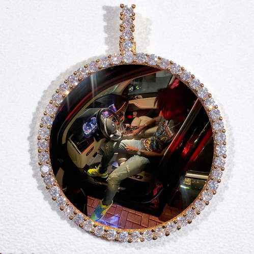 LARGE 3D CIRCLE CUSTOM PICTURE PENDANT