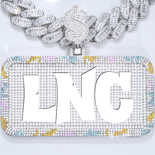 CUSTOM LETTER NECKLACE 3D COLORFUL SQUARE