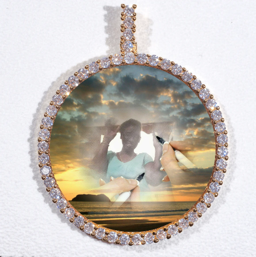 LARGE 3D CIRCLE CUSTOM PICTURE PENDANT