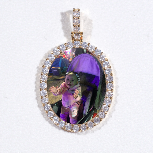 3D Oval Custom Picture Pendant