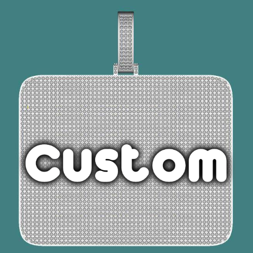 CUSTOM LETTER NECKLACE 3D BIG SQUARE