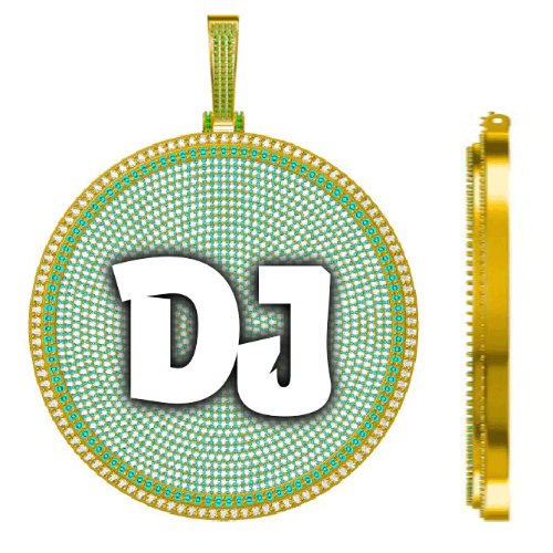 CUSTOM LETTER NECKLACE 3D BIG DISC