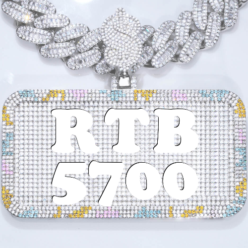 CUSTOM LETTER NECKLACE 3D COLORFUL SQUARE