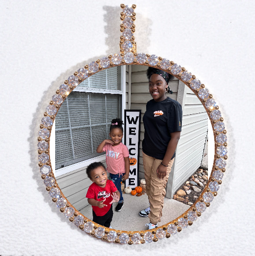 LARGE 3D CIRCLE CUSTOM PICTURE PENDANT
