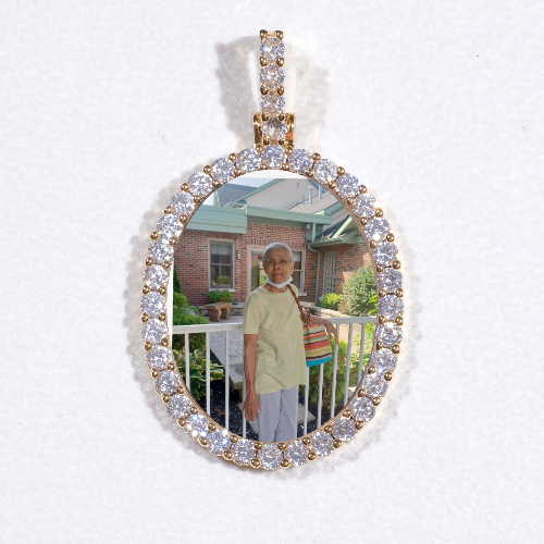3D Oval Custom Picture Pendant