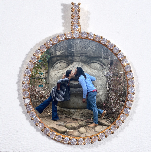 LARGE 3D CIRCLE CUSTOM PICTURE PENDANT