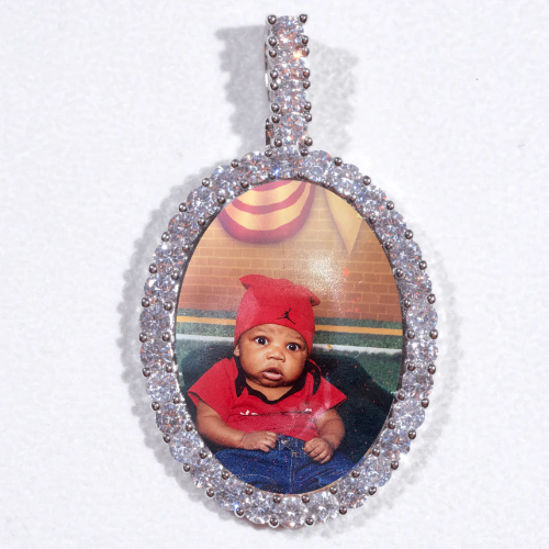 Large 3D Oval Custom Picture Pendant