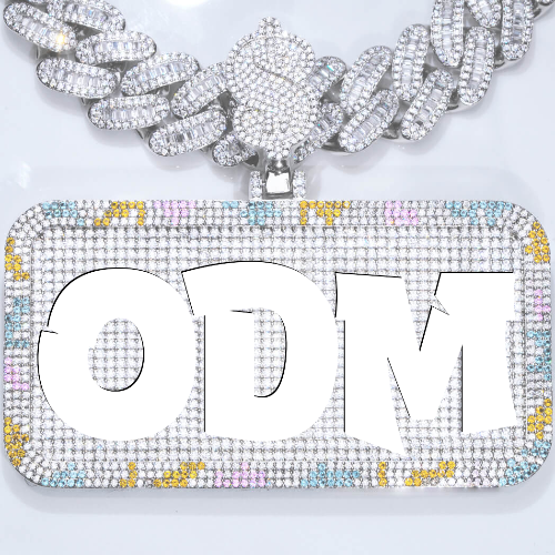 CUSTOM LETTER NECKLACE 3D COLORFUL SQUARE