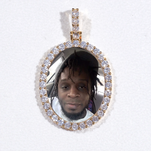 3D Oval Custom Picture Pendant