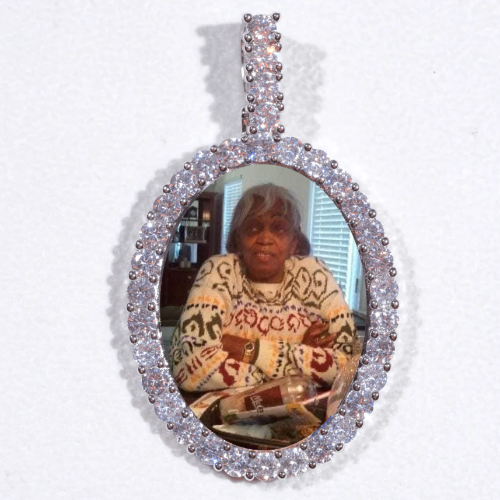 Large 3D Oval Custom Picture Pendant