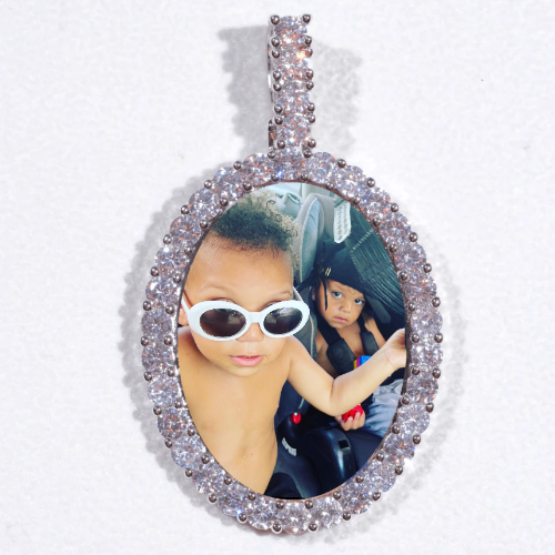Large 3D Oval Custom Picture Pendant