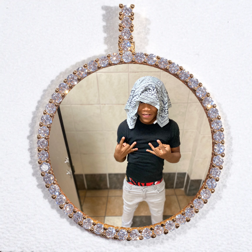 LARGE 3D CIRCLE CUSTOM PICTURE PENDANT