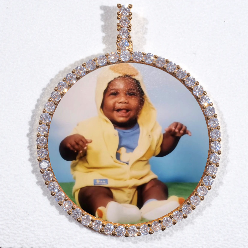 LARGE 3D CIRCLE CUSTOM PICTURE PENDANT