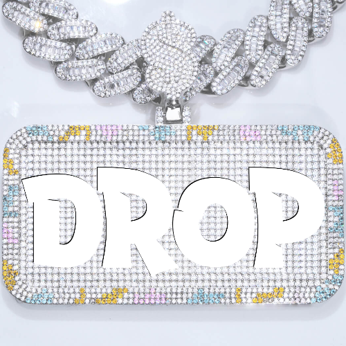CUSTOM LETTER NECKLACE 3D COLORFUL SQUARE