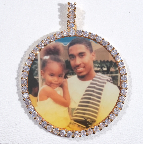 LARGE 3D CIRCLE CUSTOM PICTURE PENDANT