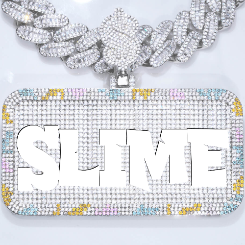 CUSTOM LETTER NECKLACE 3D COLORFUL SQUARE