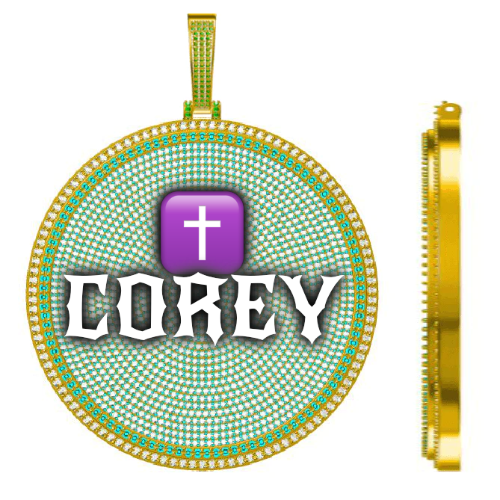 CUSTOM LETTER NECKLACE 3D BIG DISC