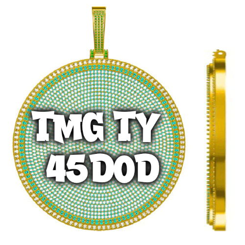 CUSTOM LETTER NECKLACE 3D BIG DISC