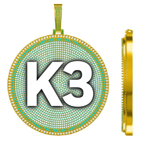 CUSTOM LETTER NECKLACE 3D BIG DISC
